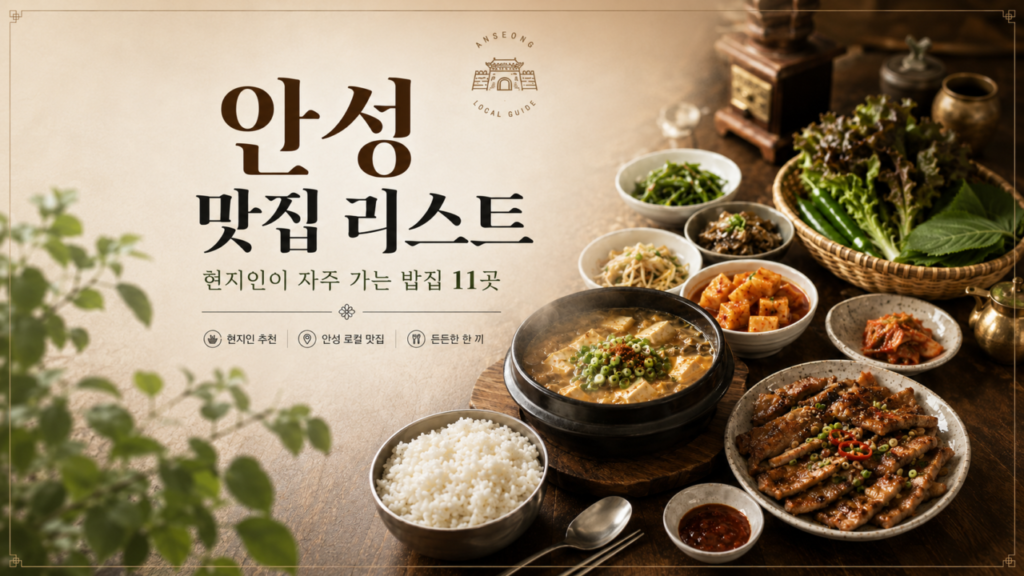 안성 맛집 리스트
